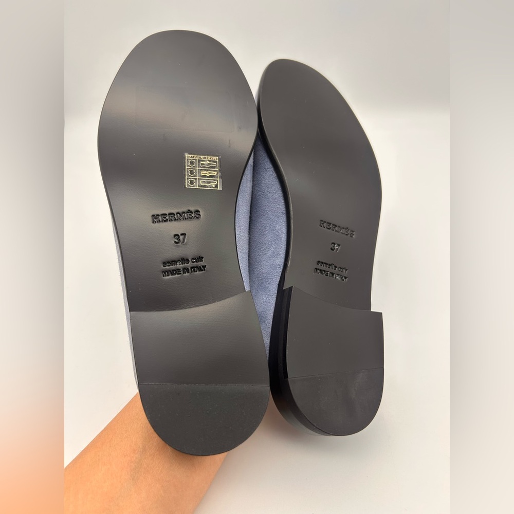 Hermès Iota Mule New In Box Blue Ciel Size 37 - Picture 10 of 16